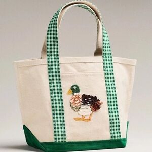 NWT Anthropologie Hartley Canvas Tote Duck